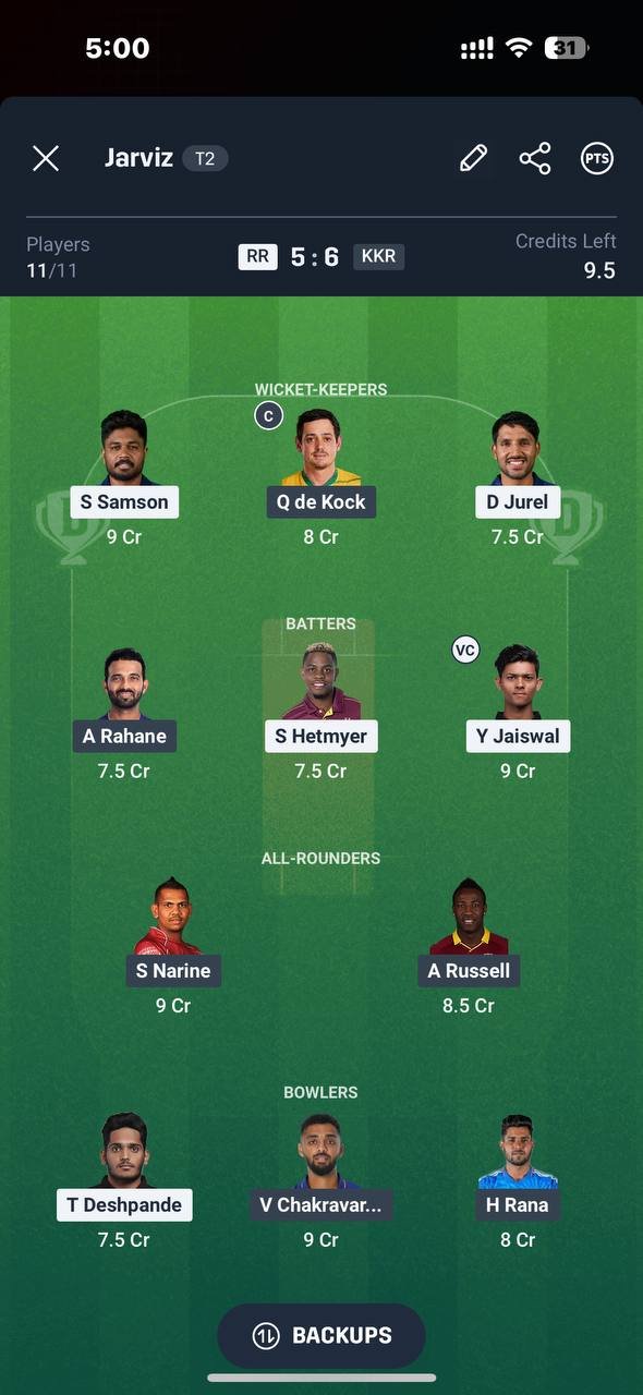 Dream11 Grand League Team