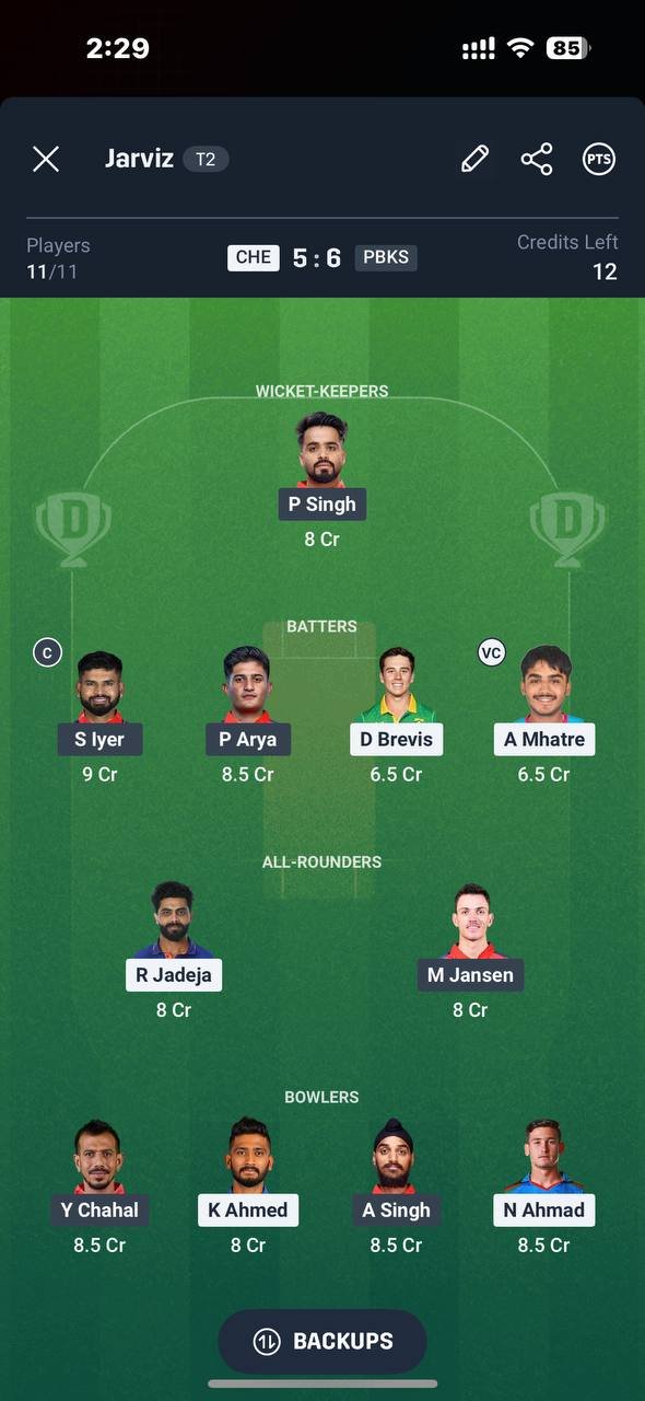 Dream11 Grand League Team