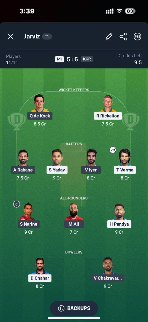 Dream11 Small League team