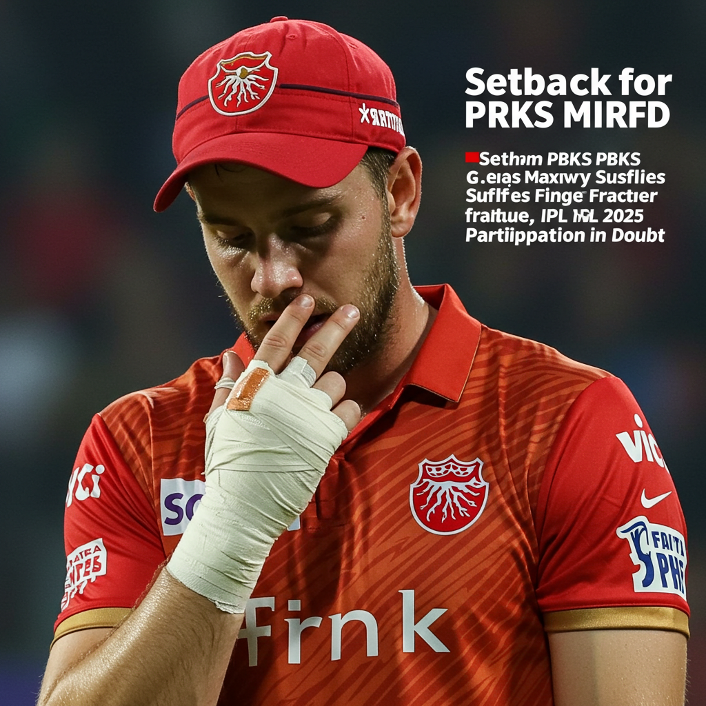 Setback for PBKS as Glenn Maxwell Suffers Finger Fracture, IPL 2025 Participation in Doubt
