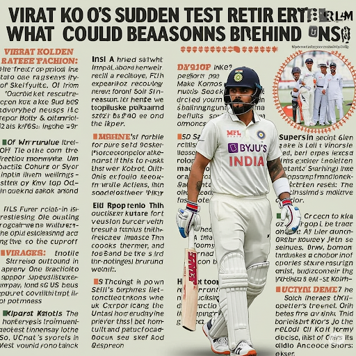 Virat Kohli’s Surprising Retirement from Test Cricket: Why Did He Choose This Moment?