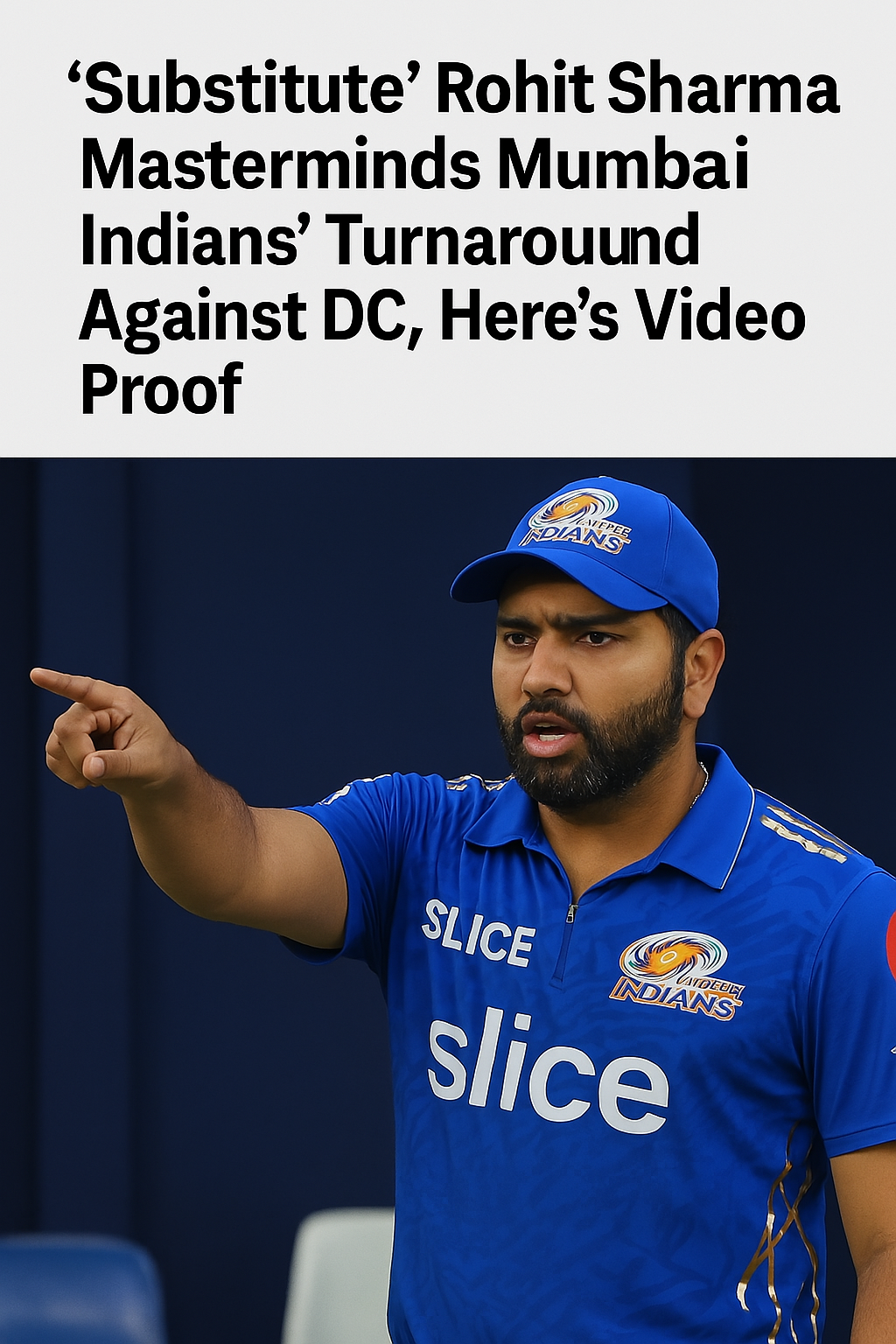 Off-Field But In Control: Rohit Sharma’s Tactical Genius Sparks MI’s Comeback vs DC