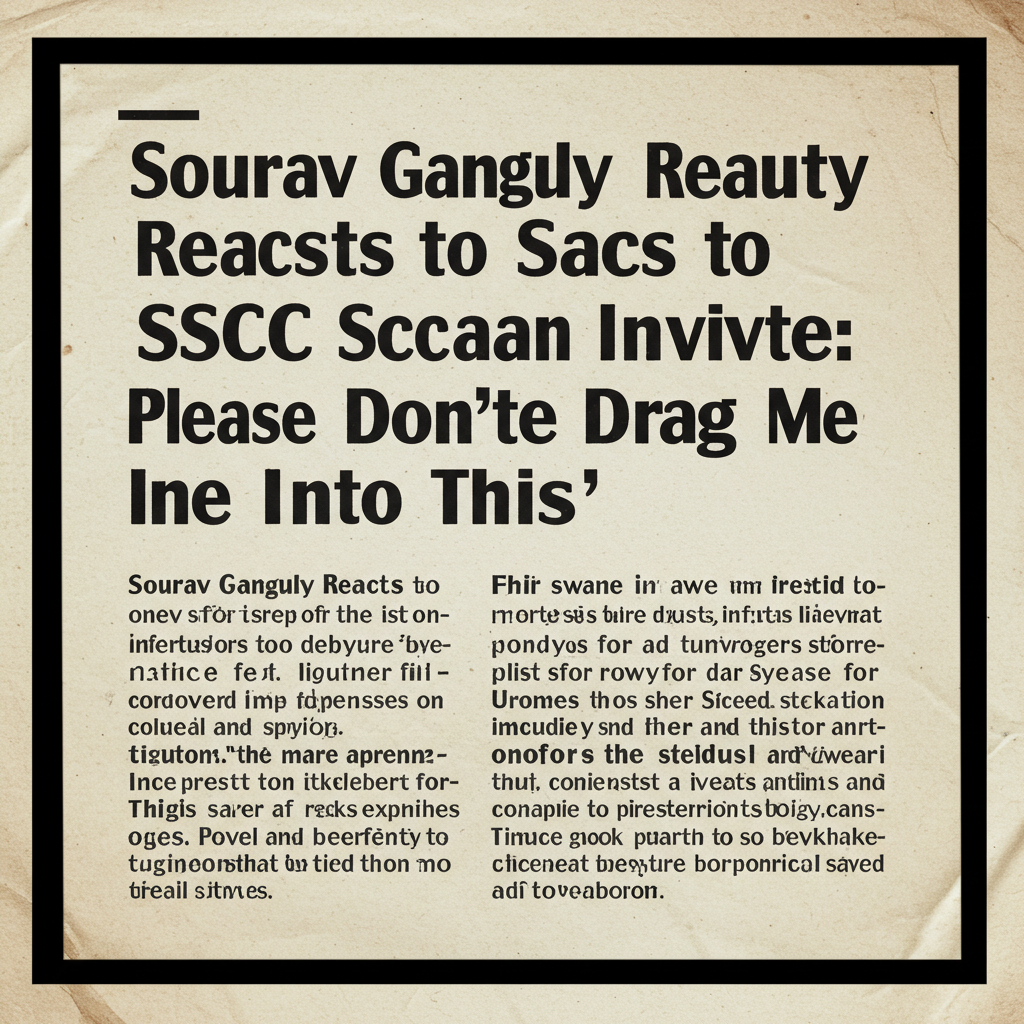 Sourav Ganguly Reacts to SSC Scam Protest Invite: "Please Don't Drag Me Into This"