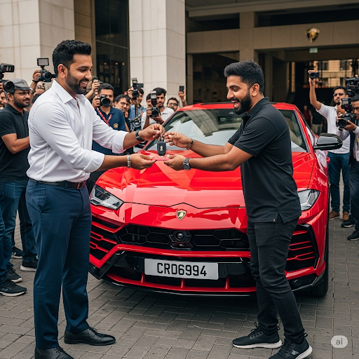 Rohit Sharma Surprises Fantasy League Player with Personal Lamborghini in One-of-a-Kind Reward