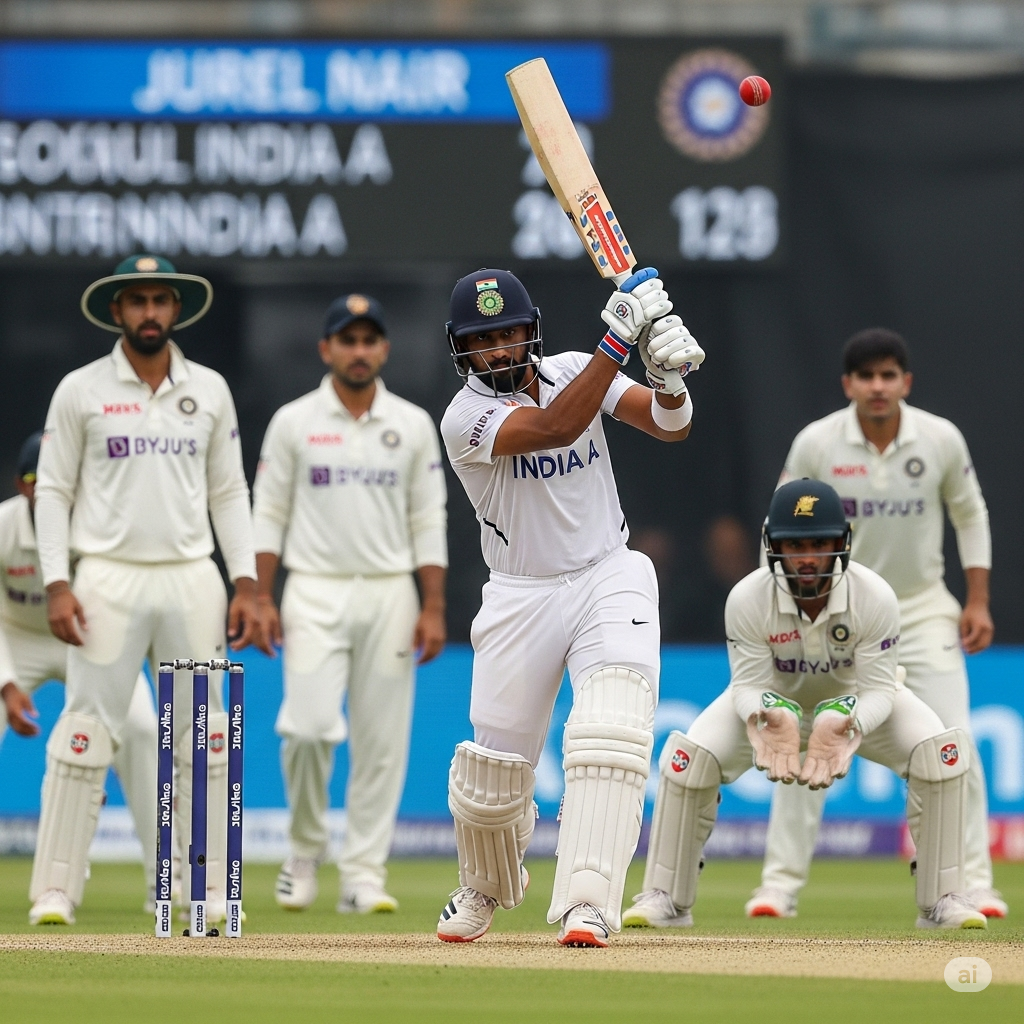 Karun Nair Dominates as India A Continue to Build; Jurel Falls Short of Century