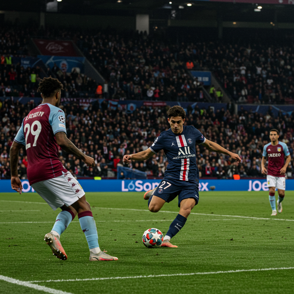 Khvicha Kvaratskhelia’s Brilliance Leads PSG to Narrow Champions League Win Over Aston Villa